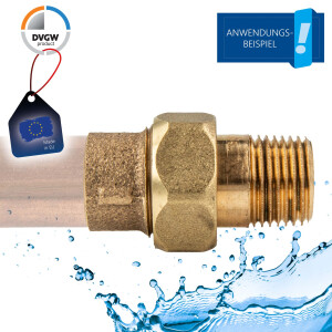 Rotguss-Lötfitting Rohrverschraubung mit AG - Typ 4341G, DVGW