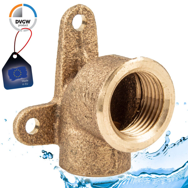 Rotguss-Lötfitting Deckenwinkel mit IG - Typ 4472G, DVGW