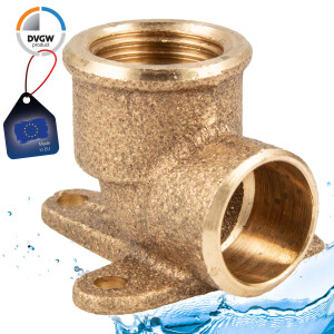 Rotguss-Lötfitting Deckenwinkel mit IG - Typ 4472G, DVGW
