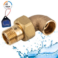 Rotguss-Lötfitting Winkelverschraubung 90° mit AG konisch dichtend - Typ 4098G, DVGW