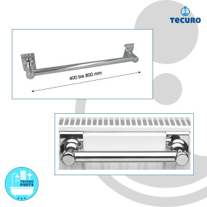 tecuro Universal Heizkörper-Handtuchhalter 400 mm - Messing verchromt