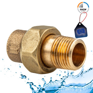 Rotguss-Lötfitting Rohrverschraubung 22 mm x 1 Zoll...