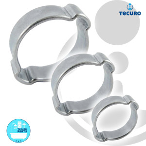 tecuro 2-Ohr - Schlauchklemme - Schelle 17-20 mm, Stahl verzinkt (W1)