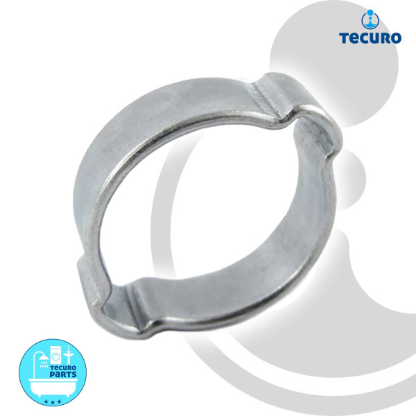 tecuro 2-Ohr - Schlauchklemme - Schelle 22-25 mm, Stahl verzinkt (W1)