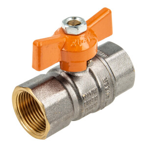 HSE UNISOL Solarkugelhahn Typ 1611, beids. Innengewinde Rp 3/8 Zoll (DN 10), Flügelgriff, MS-verchromt