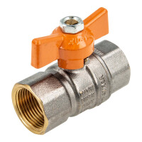HSE UNISOL Solarkugelhahn Typ 1611, beids. Innengewinde Rp 1 Zoll (DN 25), Flügelgriff, MS-verchromt