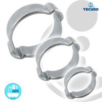 tecuro 2-Ohr - Schlauchklemme - Schelle 9-11 mm, Edelstahl (W4)