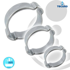 tecuro 2-Ohr - Schlauchklemme - Schelle 11-13 mm, Edelstahl (W4)