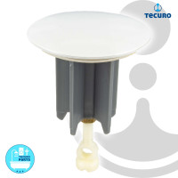 tecuro Universal Exzenterstopfen Ø 64 mm weiß (RAL 9010), Ablaufstopfen Einsatz für Ablauf