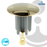 tecuro Universal Exzenterstopfen Ø 64 mm vergoldet, Ablaufstopfen Einsatz für Ablauf