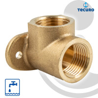 tecuro Wandscheibe 90°, beidseitig Innengewinde Rp 1/2 Zoll, MS-blank CW617N