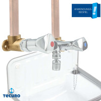 tecuro Wandscheibe 90°, beidseitig Innengewinde Rp 1/2 Zoll, MS-blank CW617N