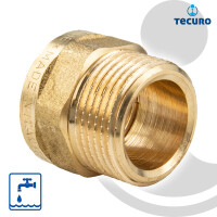 tecuro Übergangsstück Außengewinde G 1/2 x Innengewinde Rp 3/4 Zoll, MS-blank CW617N