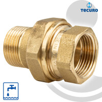 tecuro Verschraubung IG x AG 1/2 Zoll, flachdichtend - MS-blank CW617N