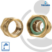 tecuro Verschraubung IG x AG 1 1/2 (6/4) Zoll, flachdichtend - MS-blank CW617N