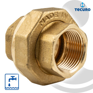 tecuro Verschraubung IG/IG 1/2 bis 1 Zoll - flachdichtend...