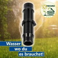 tecuro Schlauchverbinder Ø 11 mm x Ø 11 mm gerade - für Garten- Wasserschläuche, 10 bar, KS-schwarz