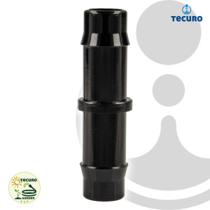 tecuro Schlauchverbinder Ø 21 mm x Ø 21 mm gerade - für Garten- Wasserschläuche, 10 bar, KS-schwarz