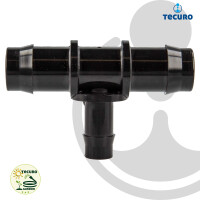 tecuro Schlauchverbinder T-Stück Ø 22 x 14  x 22 mm, KS-schwarz, 10 bar
