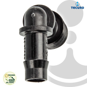 tecuro Winkel-Schlauchtülle Ø 14 mm x 1/2 Zoll Außengewinde (G), Nylon schwarz