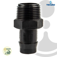 tecuro Schlauchtülle Ø 14 mm x 1/2 Zoll Außengewinde (G), Nylon schwarz