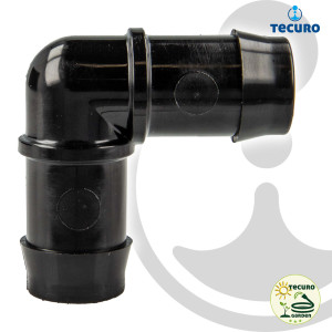 tecuro Schlauchverbinder Winkel - für Garten- Wasserschläuche, 10 bar, Kunststoff Schwarz