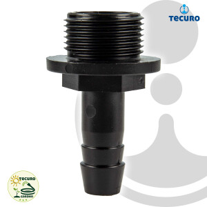 tecuro Schlauchtülle Ø 32 mm x 1 1/4 Zoll Außengewinde (G), PP schwarz