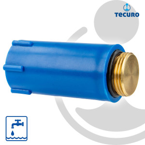 tecuro Baustopfen 1/2 Zoll mit Messing-Gewinde - Kunststoff blau