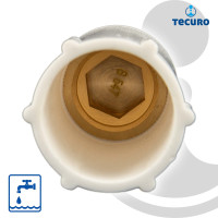 tecuro Baustopfen 1/2 Zoll mit Messing-Gewinde - Kunststoff grau/weiß
