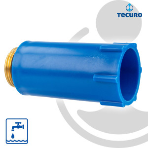tecuro Baustopfen 3/4 Zoll mit Messing-Gewinde - Kunststoff blau