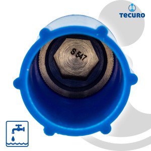 tecuro Baustopfen 3/4 Zoll mit Messing-Gewinde - Kunststoff blau