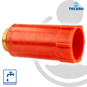 tecuro Baustopfen 3/4 Zoll mit Messing-Gewinde - Kunststoff rot