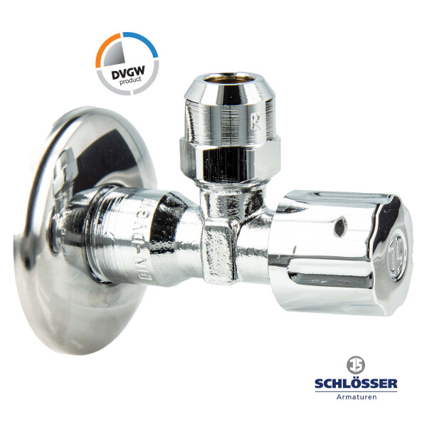 JS Profi Eckventil 1/2 Zoll selbstdichtend Handwerkerqualität DVGW Messing verchromt