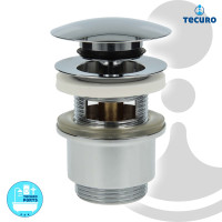 tecuro Universal Ablaufgarnitur für Waschbecken & Waschtische mit & ohne Überlauf, Chrom Pop Up Ventil