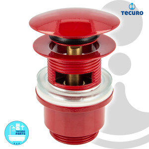 tecuro Pop Up Ablaufgarnitur rot RAL 3003, 1 1/4 Zoll -...