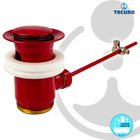tecuro Exzenter Ab- und Überlaufgarnitur rot (RAL 3003) für Waschtisch