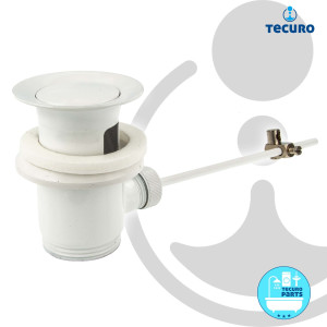 tecuro Exzenter Ab- und Überlaufgarnitur weiß (RAL 9016) für Waschtisch