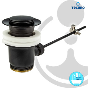 tecuro Exzenter Ab- und Überlaufgarnitur schwarz-matt für Waschtisch