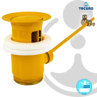 tecuro Exzenter Ab- und Überlaufgarnitur gelb (RAL 1004) für Waschtisch