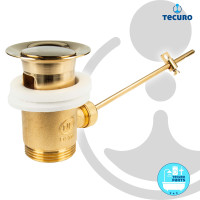 tecuro Exzenter Ab- und Überlaufgarnitur gold für Waschtisch