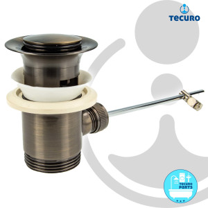 tecuro Exzenter Ab- und Überlaufgarnitur bronciert Bronze für Waschtisch