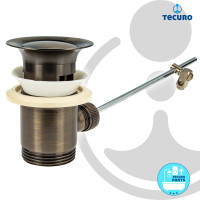 tecuro Exzenter Ab- und Überlaufgarnitur bronciert Bronze für Waschtisch