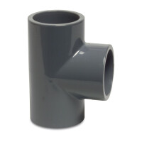 Mega T-Stück 90° PVC-U 20 mm Klebemuffe 16 bar, grau