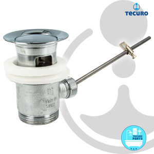 tecuro Excenter Ab- und Überlaufgarnitur chrom / sandgestrahlt für Waschtisch mit Überlauf