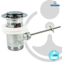 tecuro Exzenter Ab- und Überlaufgarnitur Messing verchromt / sandgestrahlt - für Waschtische mit Überlauf
