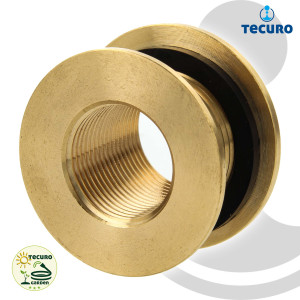 tecuro Behälterverschraubung Durchführung 1/2 x 3/4 Zoll - für Behälter, Tanks und Fässer - Messing