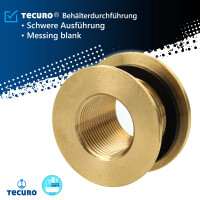 tecuro Regentonnendurchführung IG 1/2 x AG 3/4 Zoll - für Behälter, Tanks und Fässer - Messing