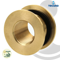 tecuro Behälterverschraubung Durchführung 1 x 1 1/4 Zoll - für Behälter, Tanks und Fässer - Messing