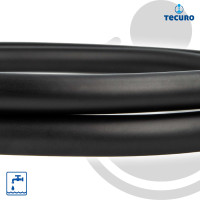 tecuro PREMIUM Brauseschlauch, Länge 150 cm x 1/2 Zoll - matt schwarz, mit glatter Oberfläche
