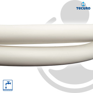 tecuro PREMIUM Brauseschlauch, Länge 150 cm x 1/2 Zoll - matt weiß, mit glatter Oberfläche